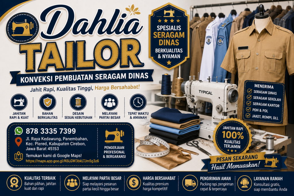 Dahlia Tailor di Panembahan Cirebon – Konveksi Pembuatan Seragam Dinas chatgpt image 9 agu 2026, 06.50.22