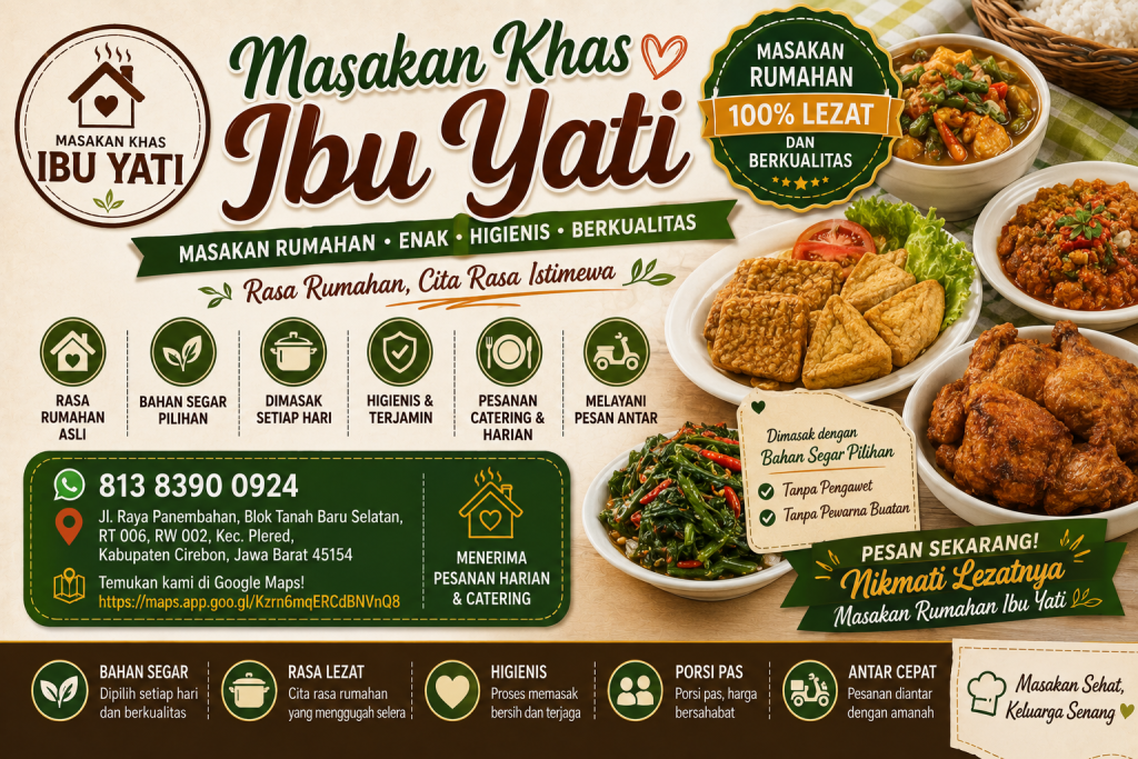 Masakan Khas Ibu Yati di Panembahan Cirebon – Masakan Rumahan untuk Pilihan Kuliner Lokal chatgpt image 9 agu 2026, 09.35.45